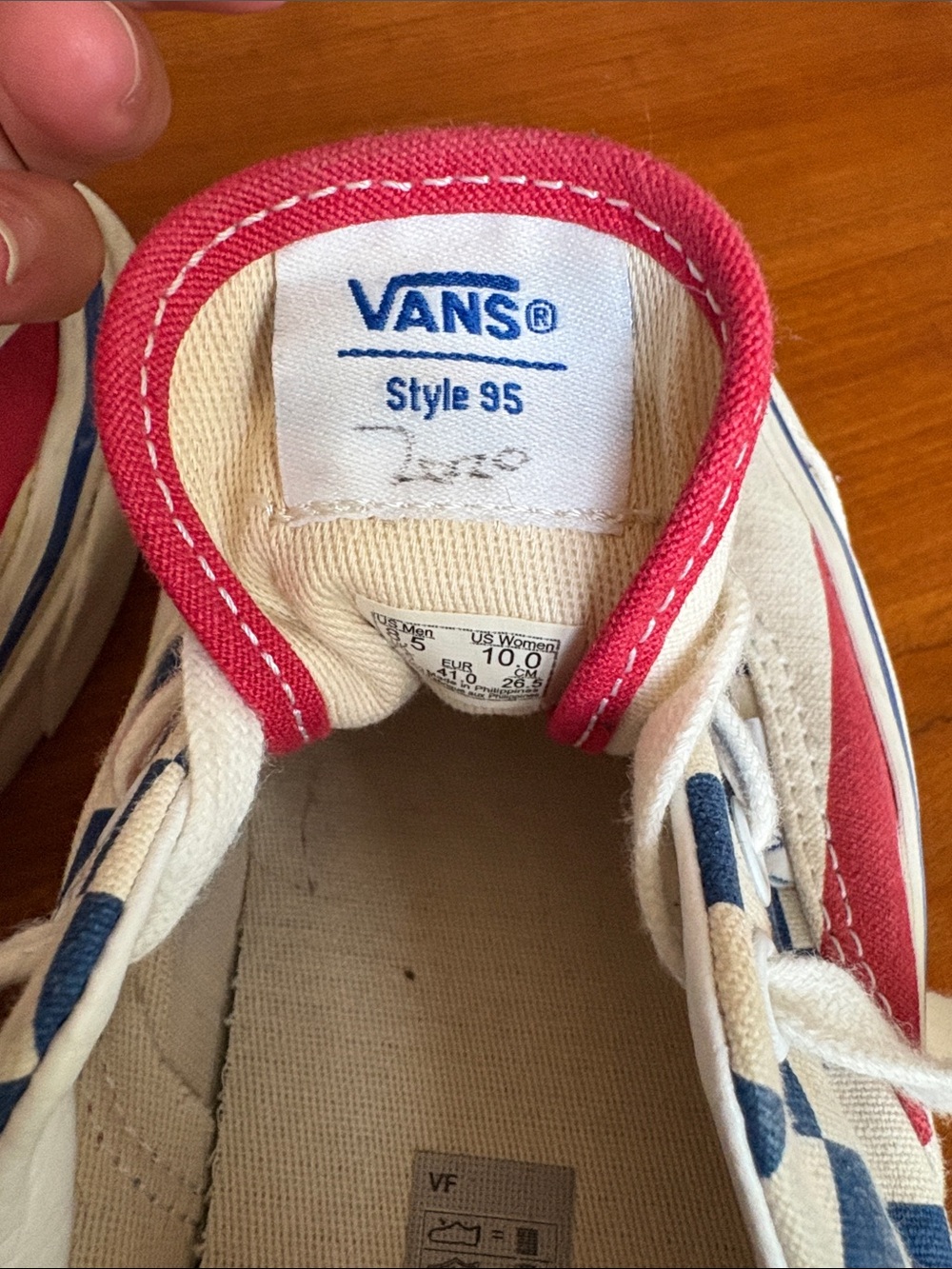 Vans USA Checkerboard & Striped Red and Blue style 95 - Picture 2 of 6